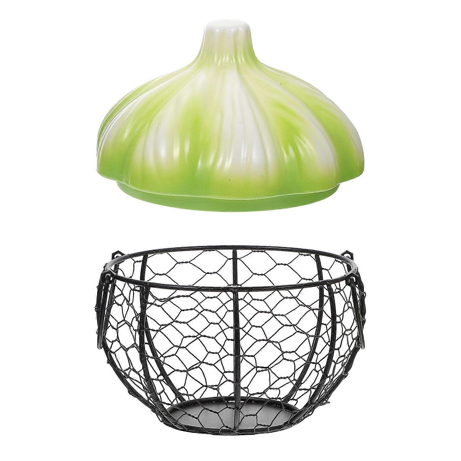 Egg Storage For Countertop With Decorative Garlic Shaped Lid 1Pack