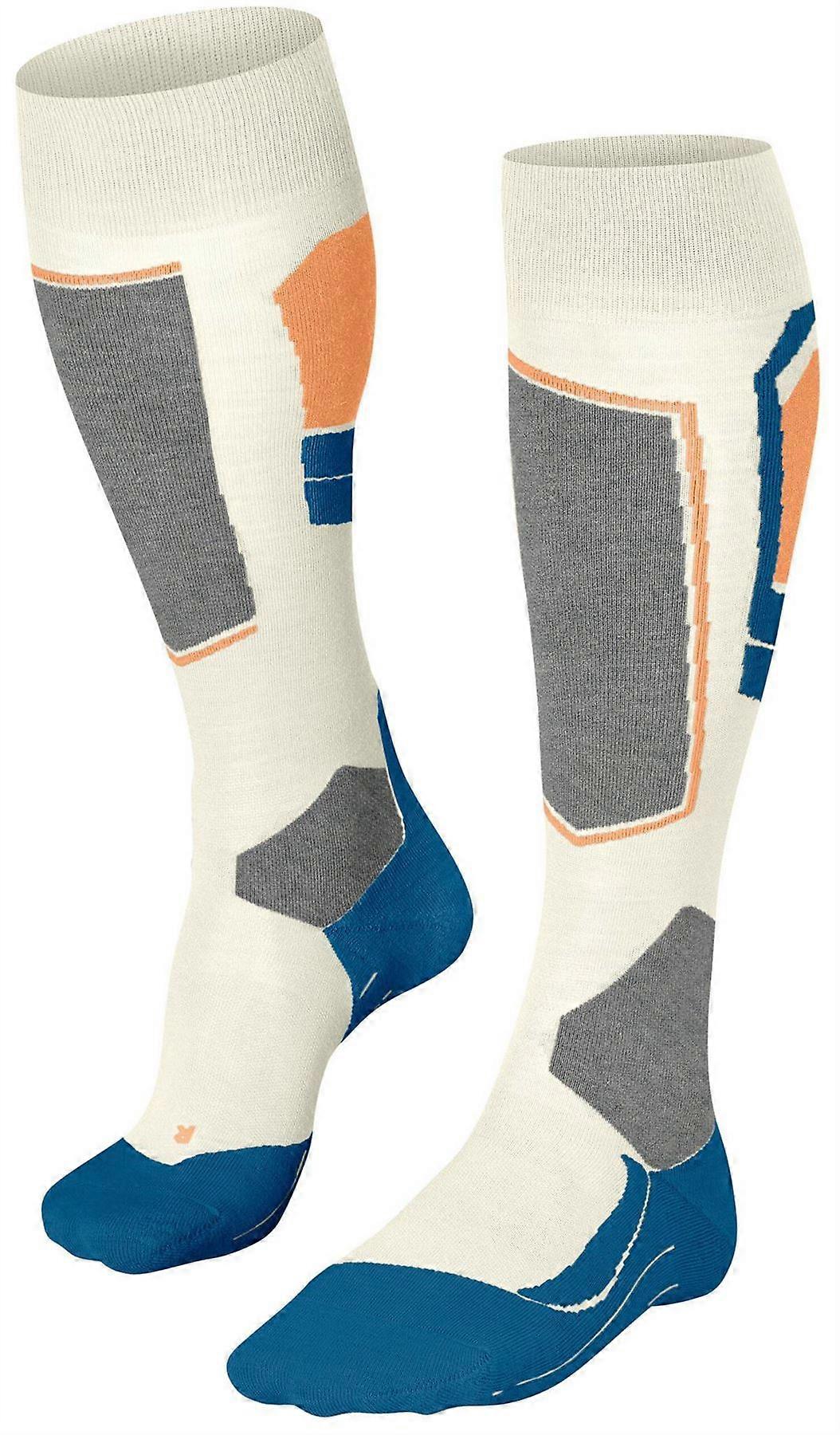 Falke SK4 Advanced Skiing Knee High Socks - Off White/Neon Red