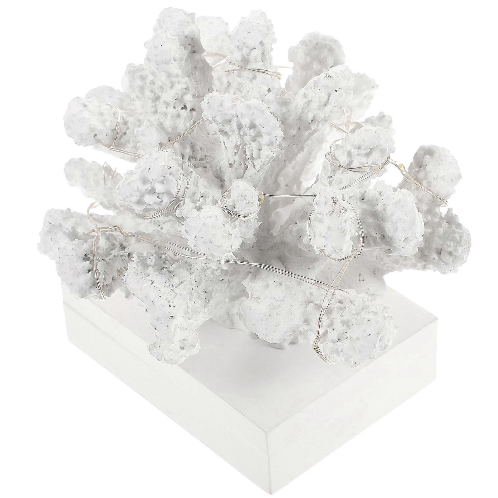 LED Coral Ornament with Glowing Effect, Realistic Aquarium Sculpture, Ocean Theme Decor for Home, Office, and Bar, Nautical