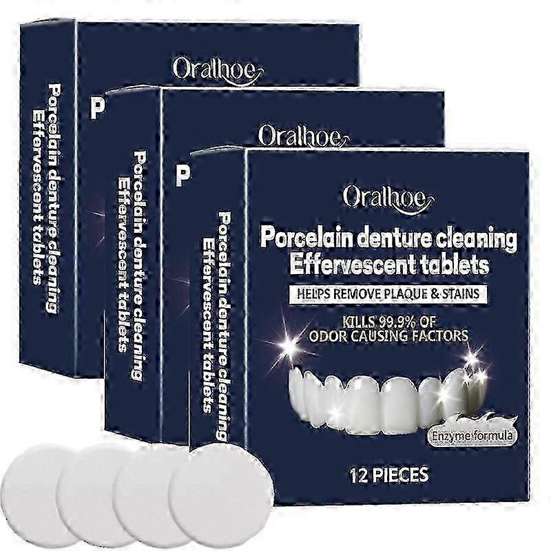 Oral Rengöring Vård Denture Rengöringsmedel Tablett Rengöringstablett För Falsk Tandrengöring Tablett För Hållare Frisk Andedräkt