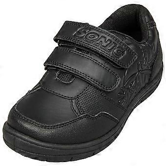 Kids Boys School Shoes Officially Licensed Sonic the Hedgehog Black Trainers
