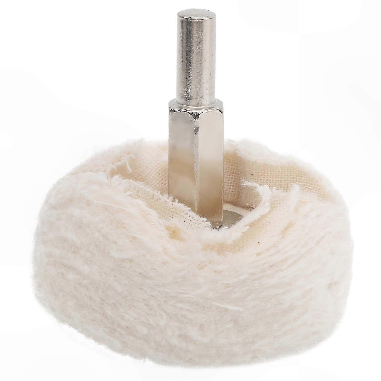 50mm Cotton Polishing Wheel with Handle for Mirror Surface Grinding Tools Flat Type White Cloth