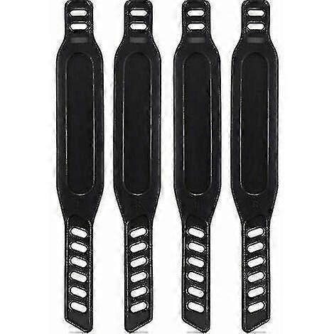 Treningssykkelpedalstropper Gummipedalstropper Enkel justering Universelle pedalstropper for treningssykkel 2 par svart