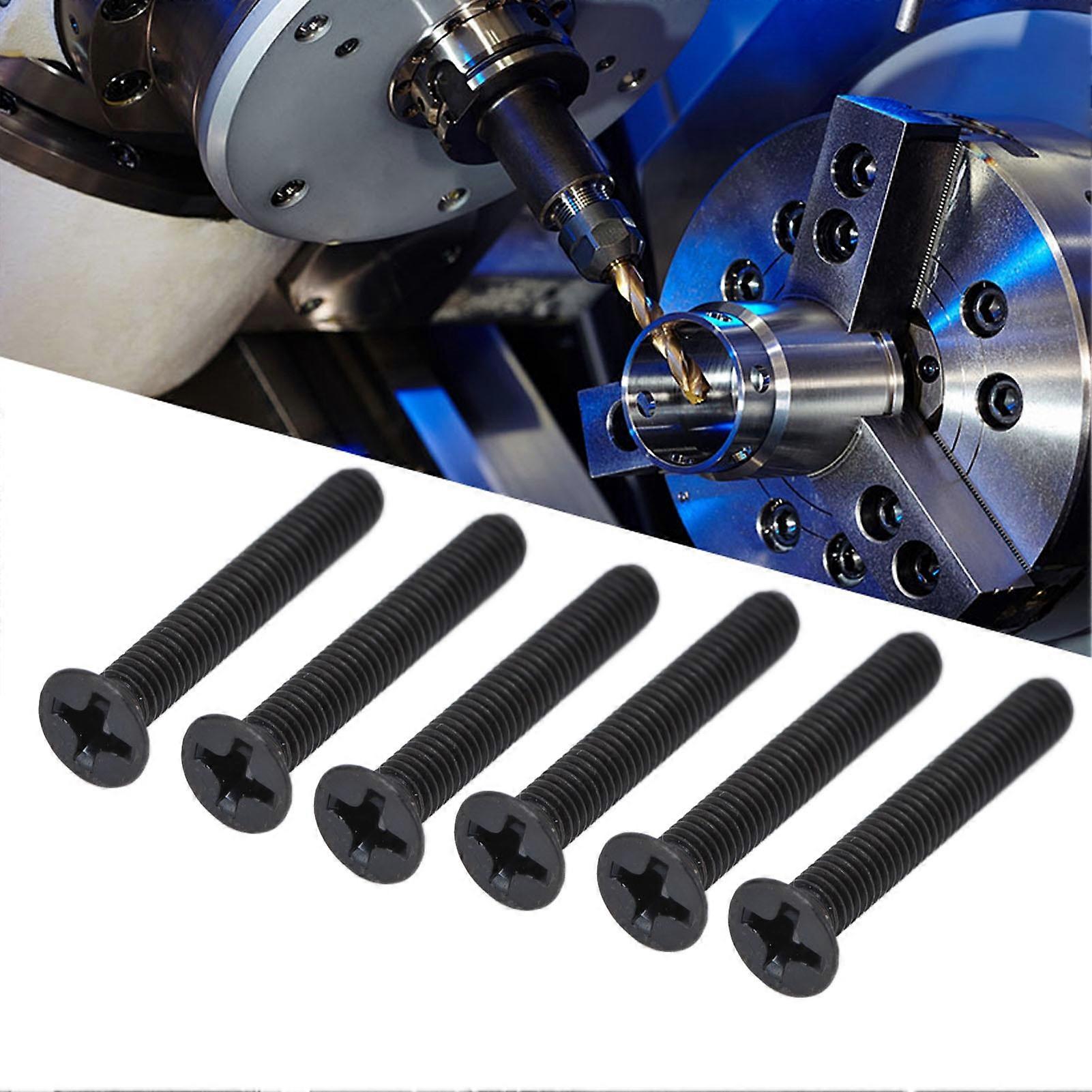 50Pcs M3x20 Black Galvanized Countersunk Cross Screws DIN965