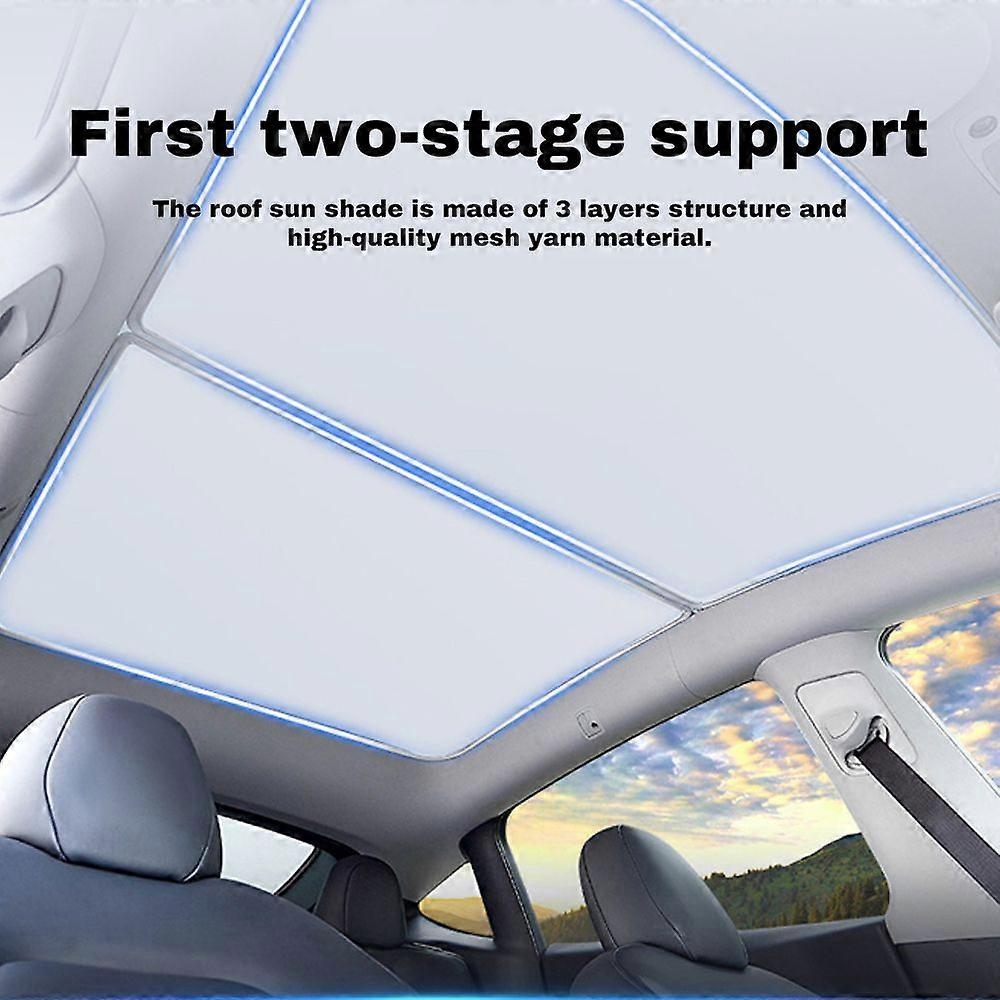Sun Shade Roof for Model Y Foldable Heat Insulation Roof for Model 3 Panoramic Window Sunshades Accessories