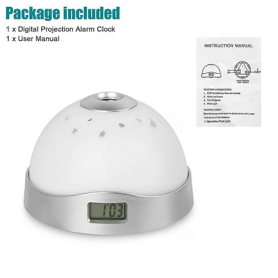 Digital Snooze Alarm Clock, 7 Color LED Changing with Time Projector Night Light