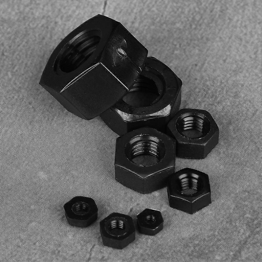 140pcs Black Nylon Hex Nuts M2-M10 Threaded Plastic Fasteners