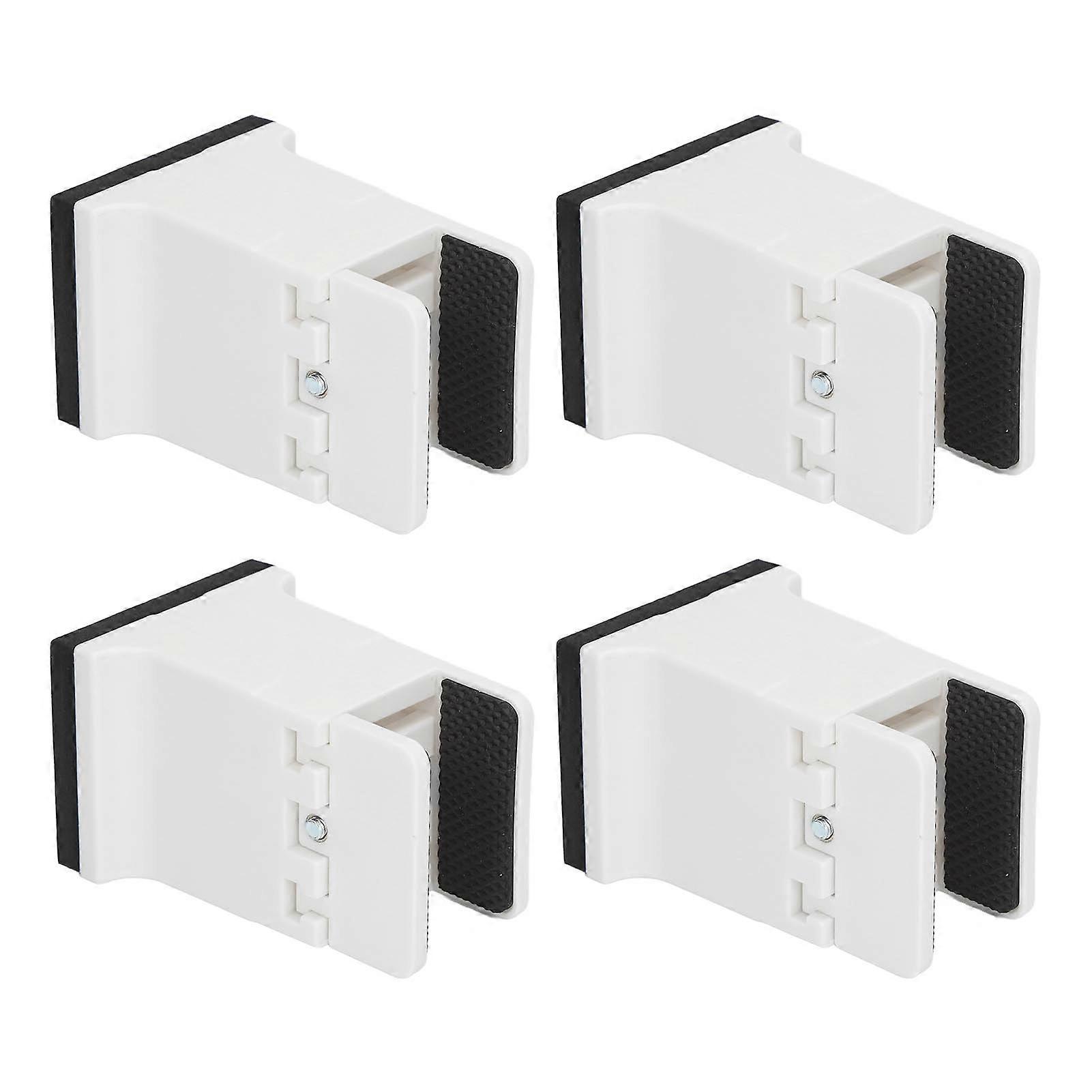 4pcs White Adjustable Rubber Bed Risers with Screw Clamp 631g