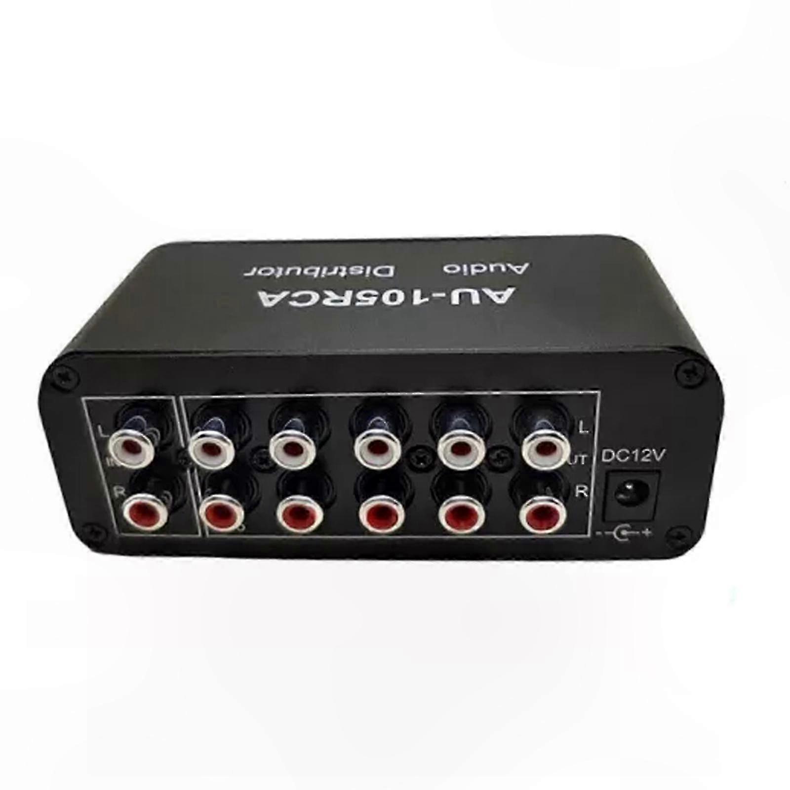 5-Port o Splitter with Volume Control for Multi-Speaker Stereo Connection