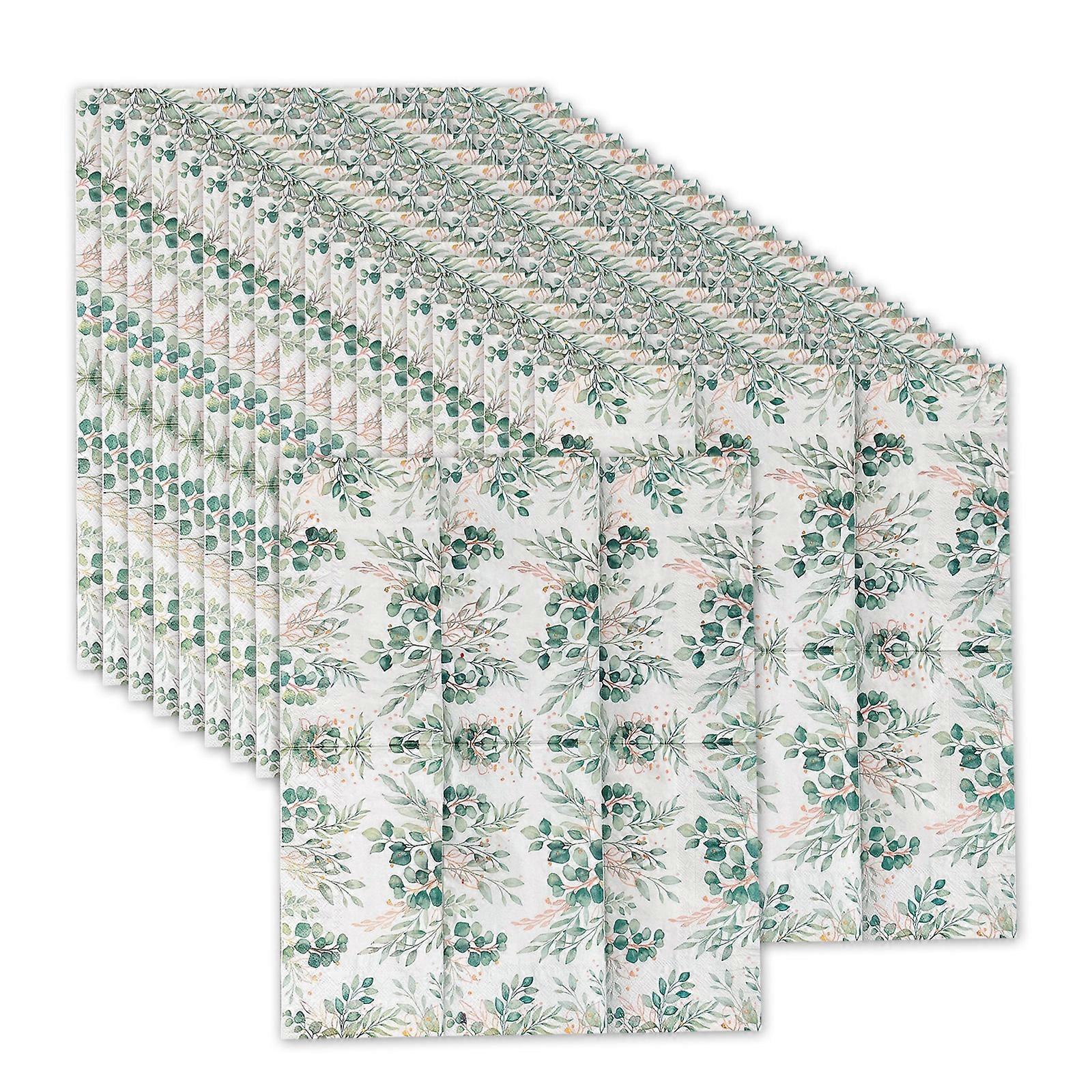 Leaf Pattern Party Napkins Absorbent Soft Disposables Paper Napkins for Gatherings Multicolor