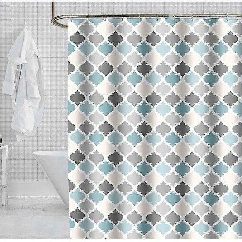 Anti-Mold Shower Curtain Bathroom Curtains Polyester Fabric with 12 Hooks Machine Washable