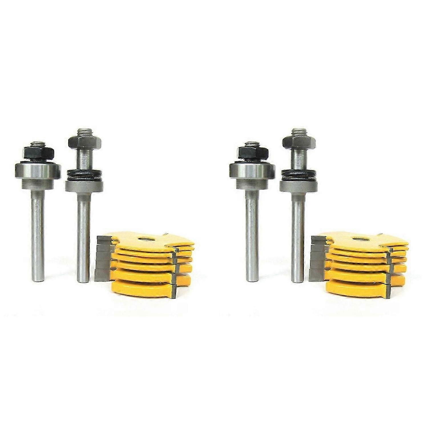 8pc 1/4inch Shank Slot ,Assembly 6 cutters & 2 arbors Router Bit Set