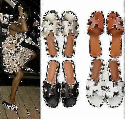 Sommer Beach Flat Sandaler Hjemmesko til kvinder Udendørs Kilsandaler Plus Size Sx