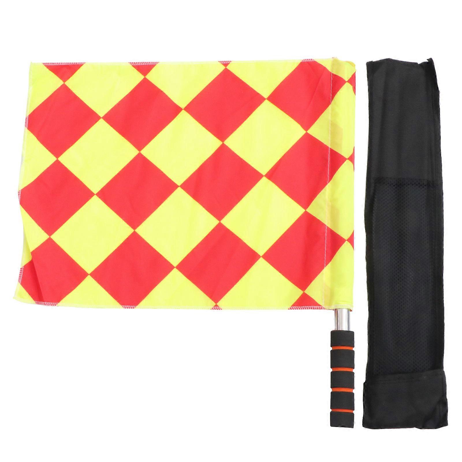 Football Judge Hand Flag with Plastic Handle and Waterproof Cloth