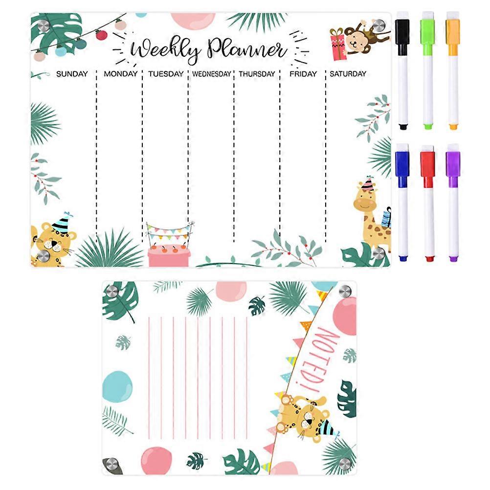 Acrylic Magnetic Weekly Planner Board for Home Use 1Set Schedule Reminder