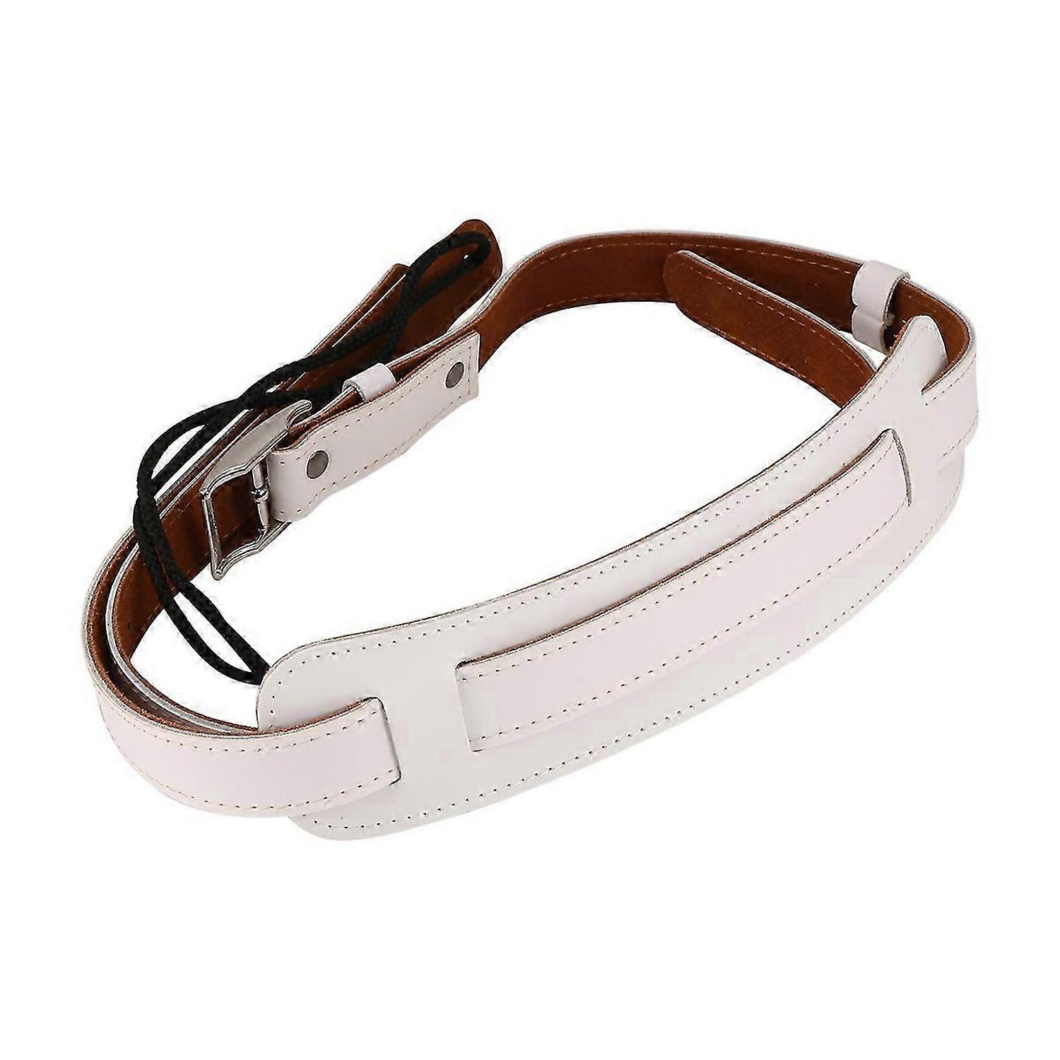 Strap Belt Shoulder Pad Adjustable Vintage Guitar Straps-White Color