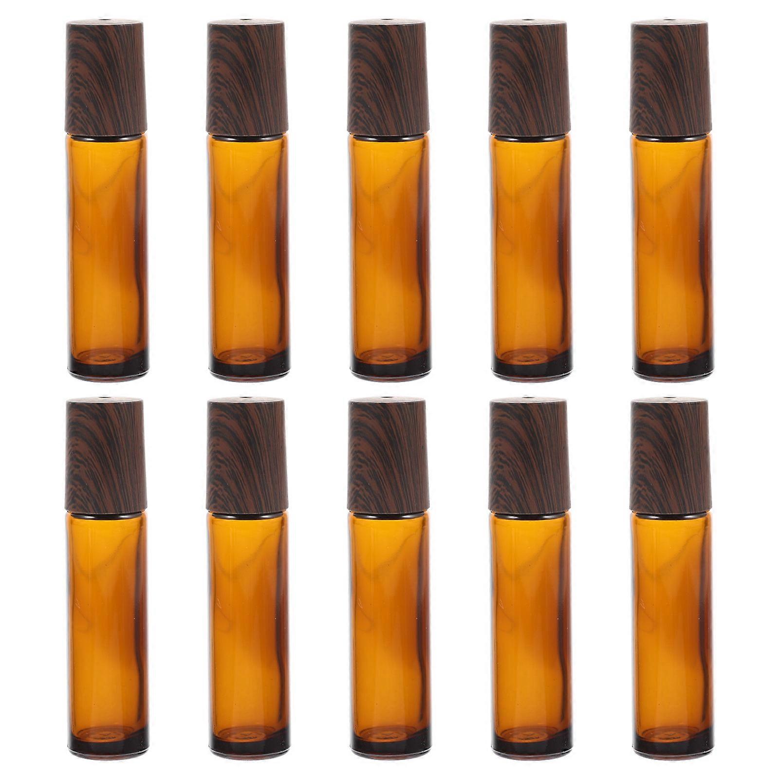 Tea Colored Glass Bottle Delicate Aroma Bottles for Storage Use 10Pcs