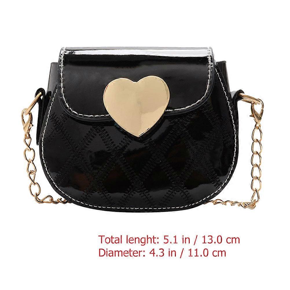 Fashionable Design Girls Single Shoulder Bag For Daily Use Black 13X11CM Storage 1Pcs