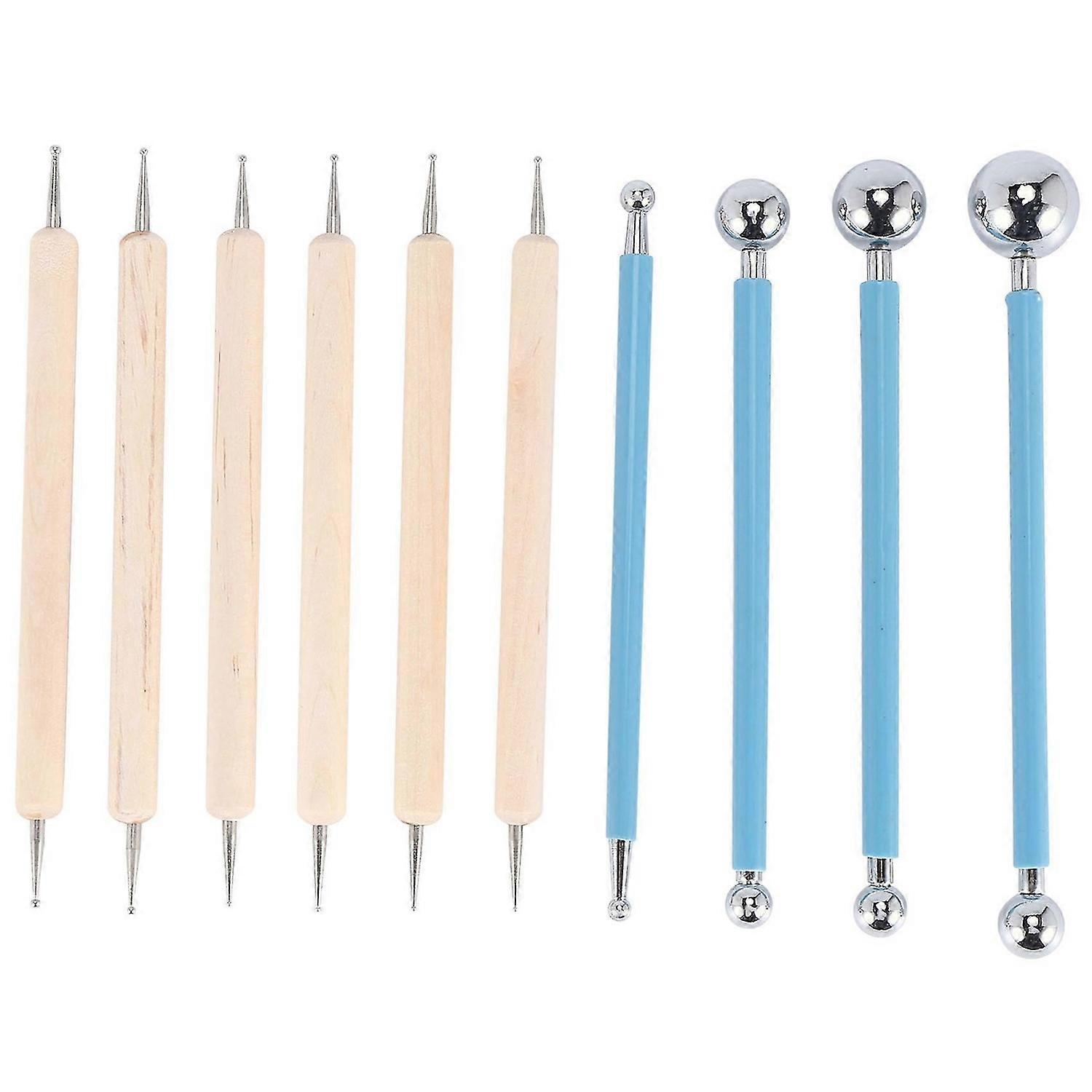 10 Piece Dotting Tools Ball Styluses for Mandala Rock Painting, Pottery Clay Craft, Embossing Art