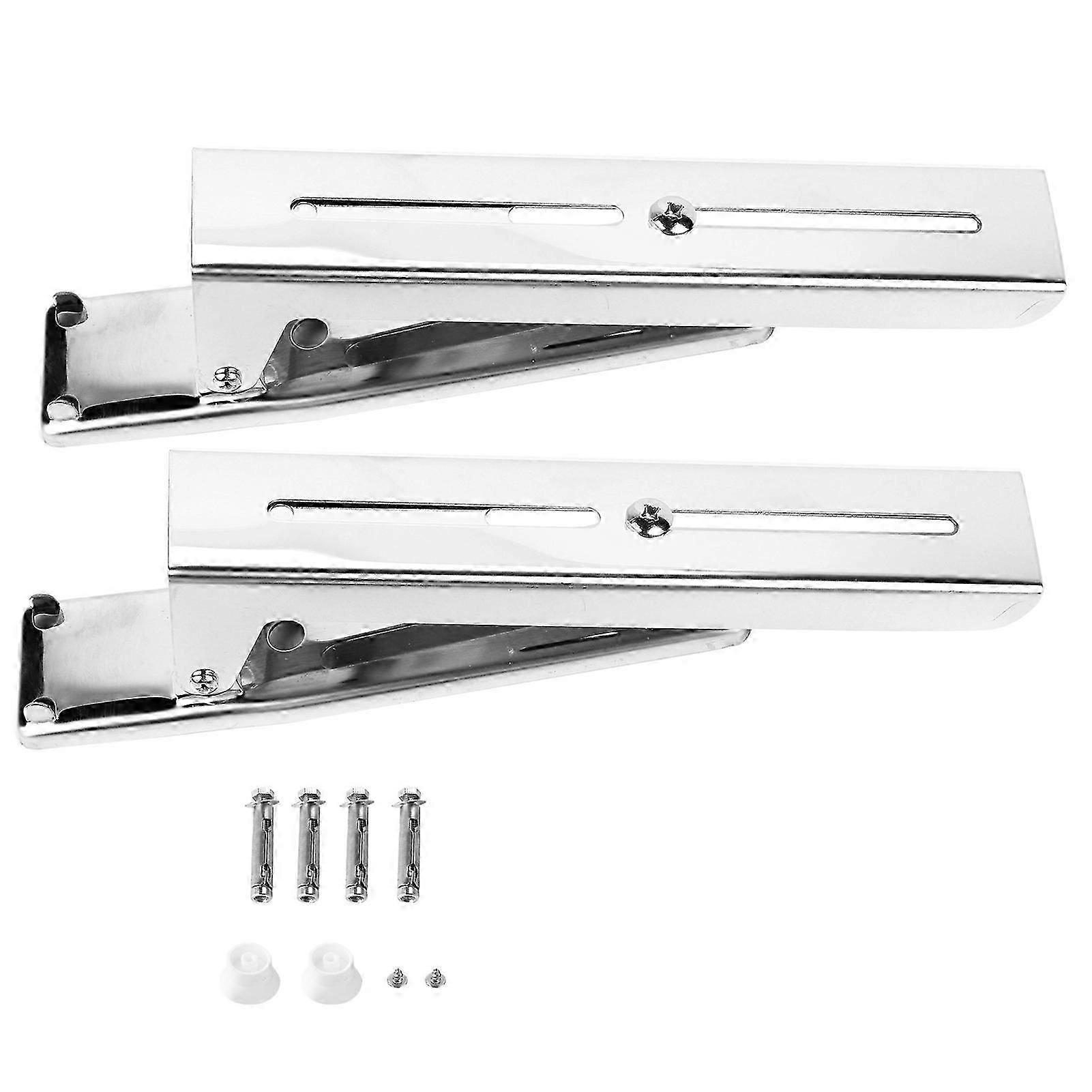2x Kitchen Stainless Steel Microwave Oven Bracket Sturdy Foldable Stretch Wall Mount Rack Shelf