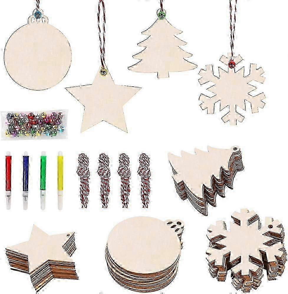 "Wooden Christmas Ornaments - DIY Crafts Hanging Decorations for Kids, Holiday Centerpieces"