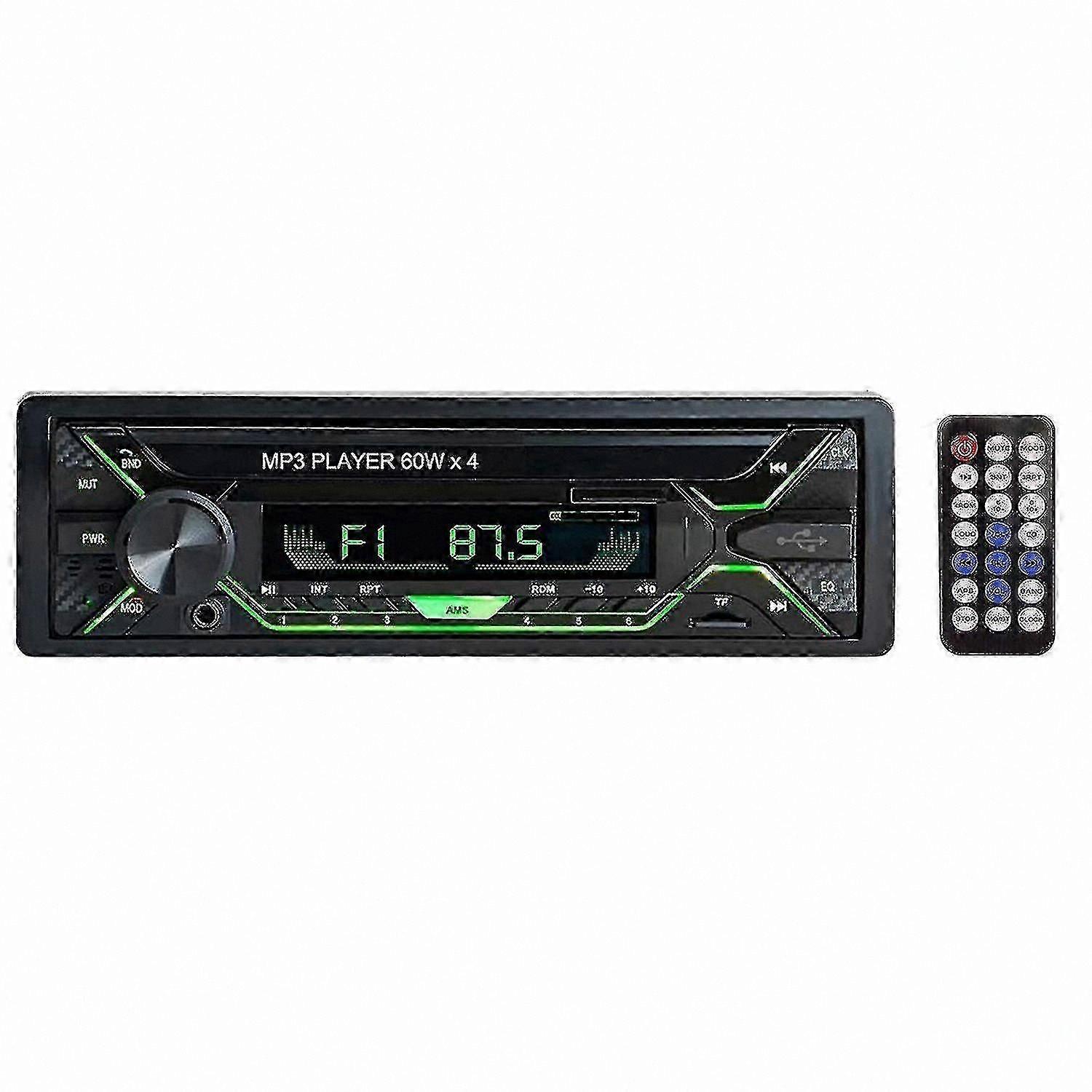 Bluetooth Car Stereo, Single DIN FM Radio with USB/TF/SD/AUX Inputs, Hands-Free Audio Receiver Media Player