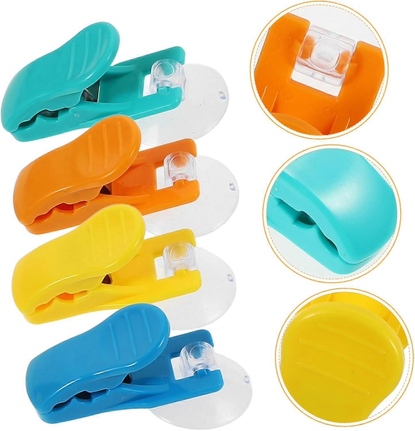 4pcs Round Suction Cup Towel Clips Set for Kitchen and Bathroom