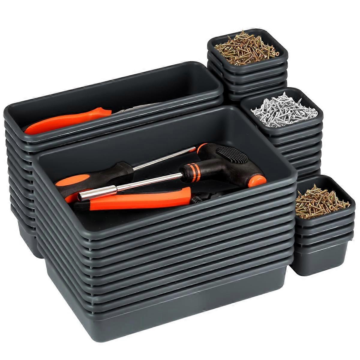 48-piece tool box organizer setHardware tool trayGarage organization set