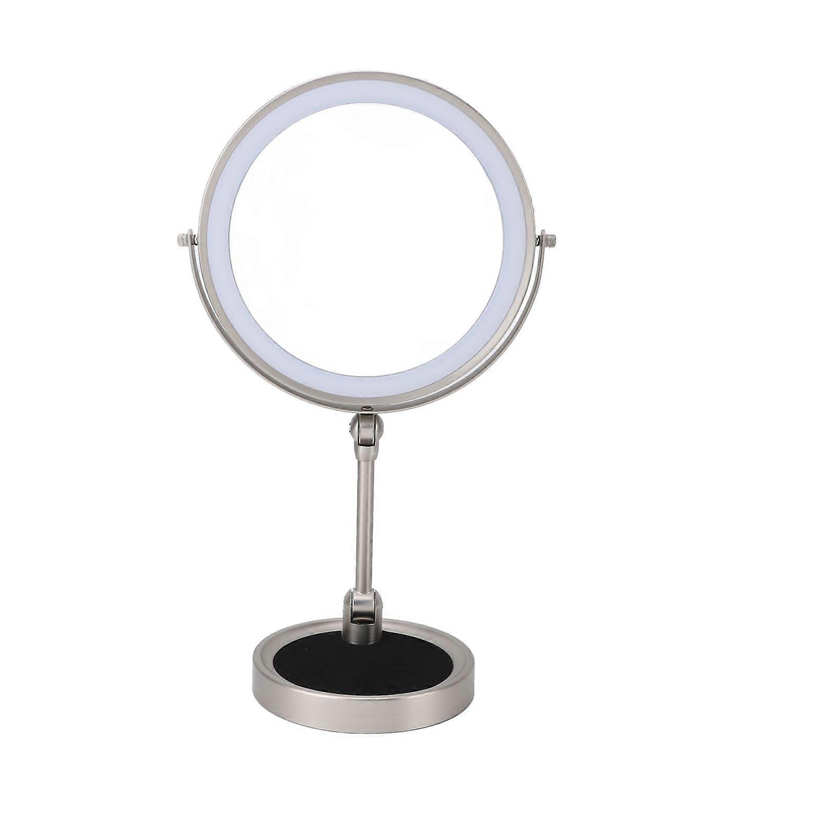 9 Inch Makeup Mirror with LED Light Foldable Rechargeable Touch Control Double Sided 360 Degree Rotation Magnifying Vanity Mirror for Travel Cosmetic