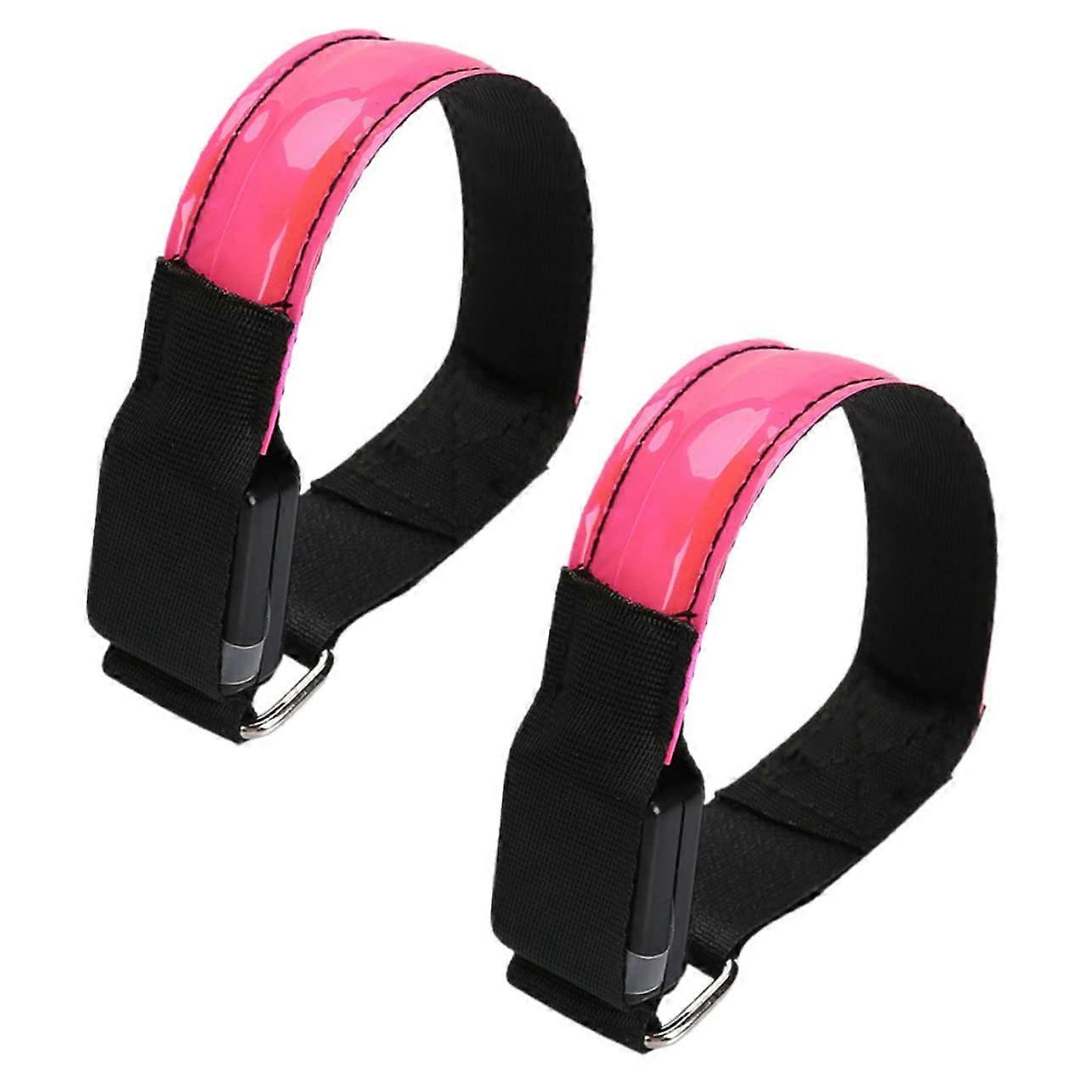 LED Reflective Armband Light Pink For Night Running Secure Fit Easy To Use For Day And Night Outdoor Activities