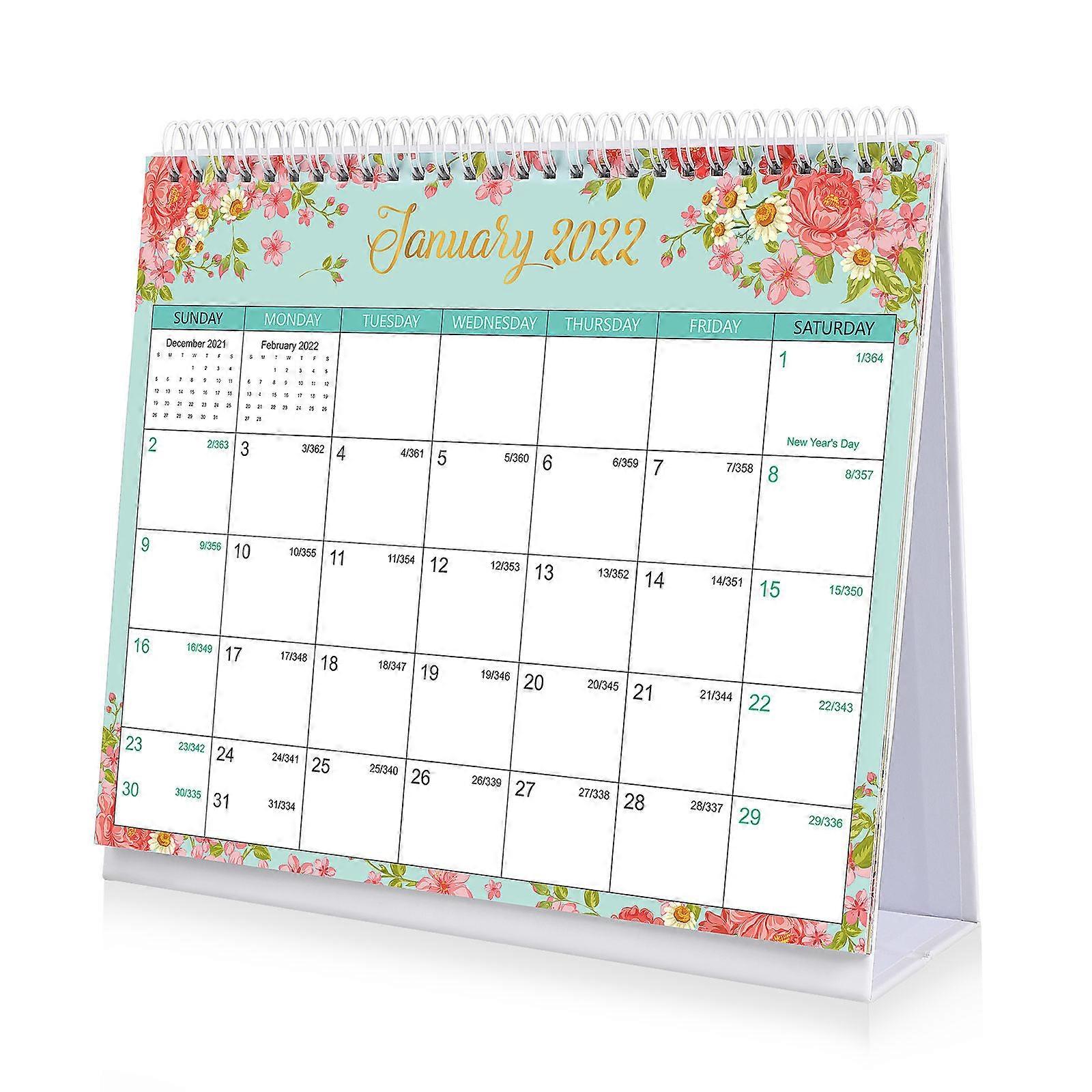Desktop Calendar 2022 for Timekeeping with Standing Wire Binding