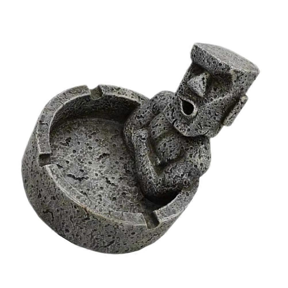 Moai Resin Ashtray Creative Smoking Ashtray for Home 2Pcs