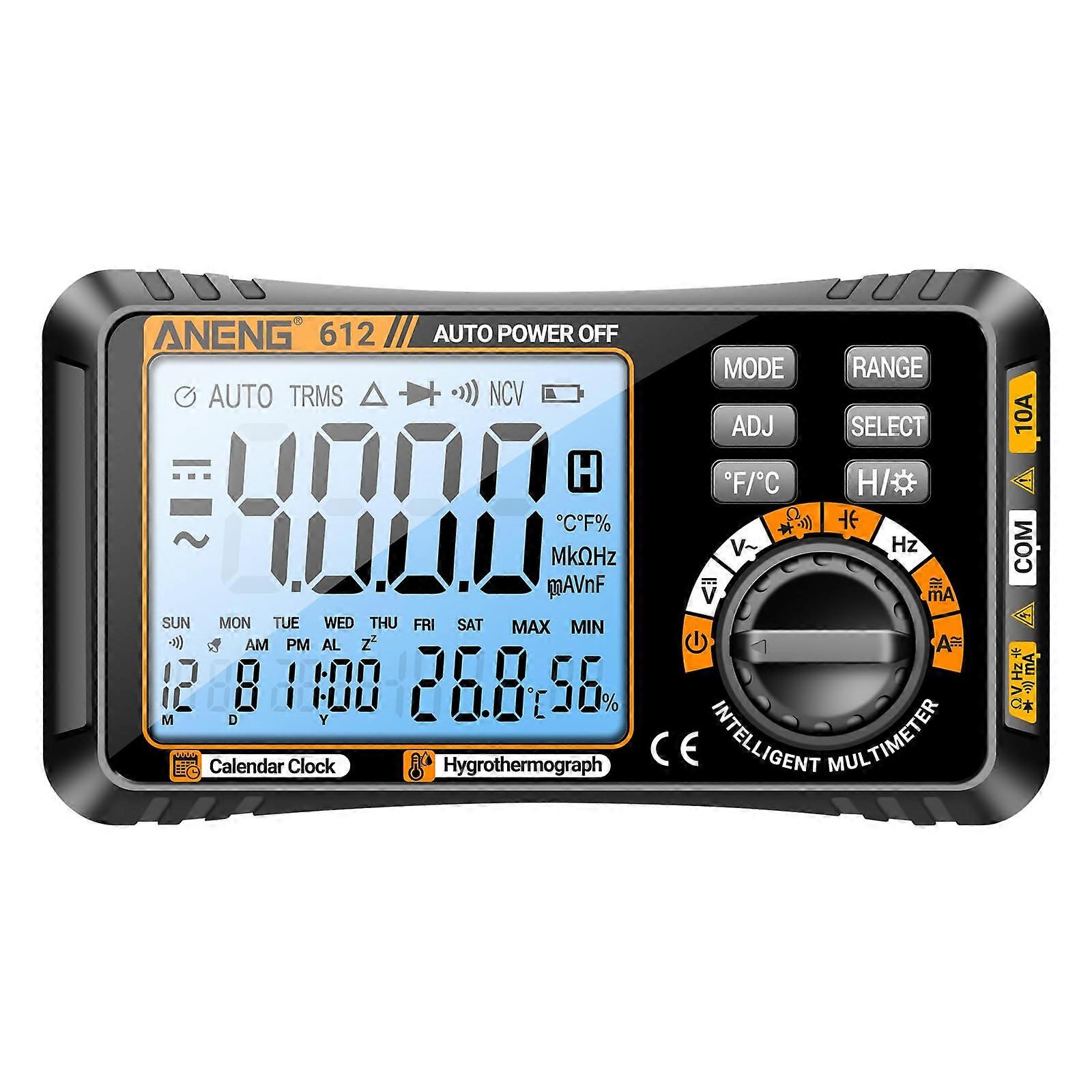 612 Smart 3 in 1 Digital Multimeter With Perpetual Calendar, Temp and Humidity, Ammeter and Voltmeter, 4000 Count