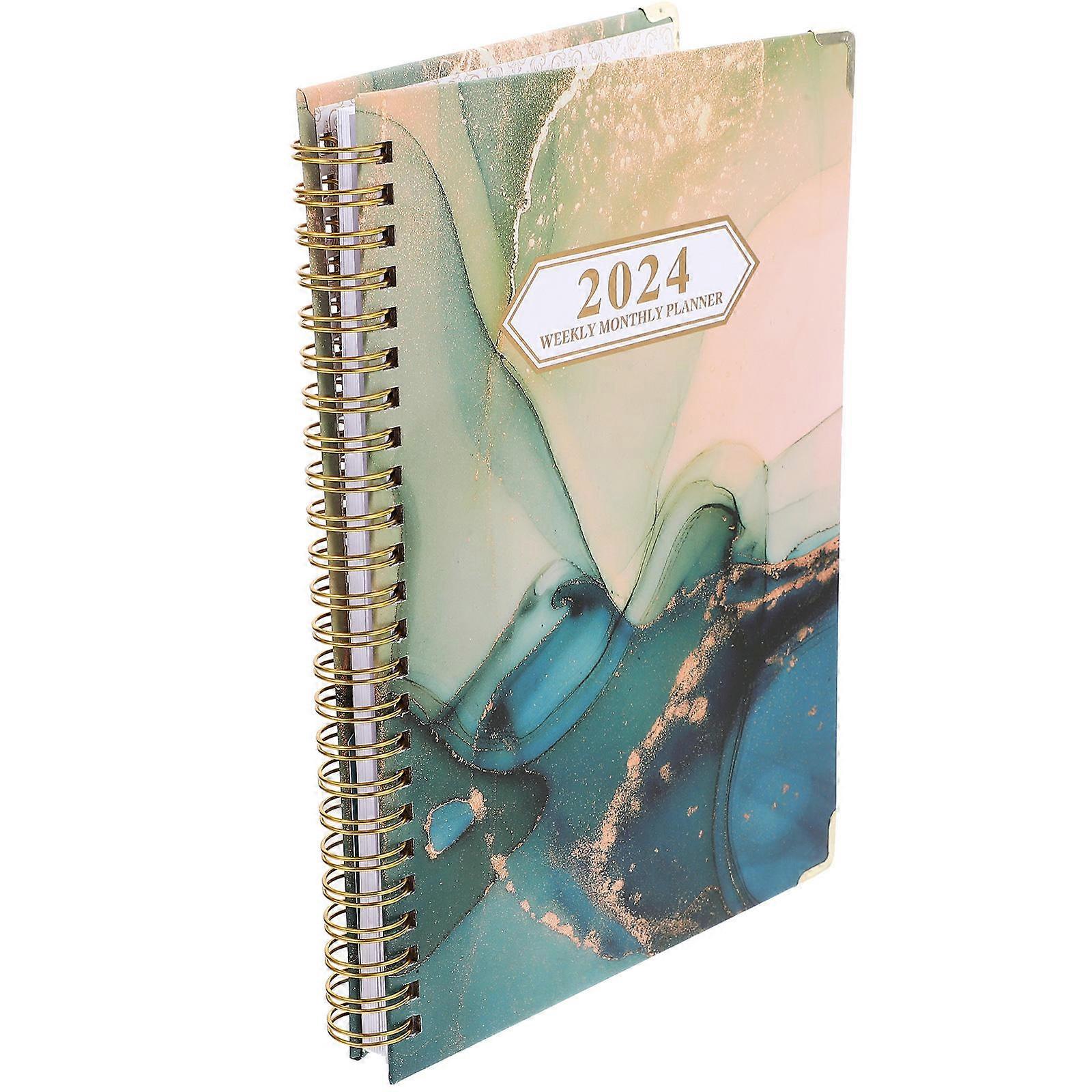 English Spiral Notepad Monthly Planner For Note Taking Writing Diary Travel 21.7X15.8CM 4Pcs