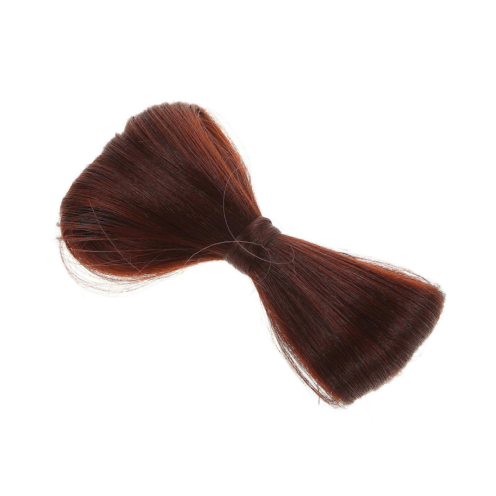 Brown Clip on Hair Bun Bowknot Hair Piece for Daily Use and Special Occasions Made of High Temperature Silk and Zinc Alloy in 1Set