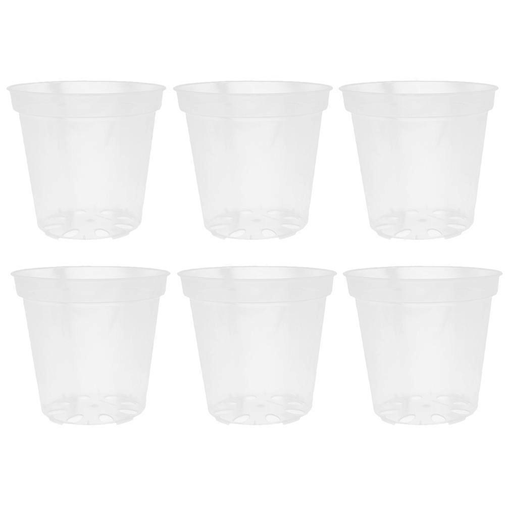 Breathable Plastic Flower Pots Ideal for Orchids 12 Pcs Square Clear Pots for Optimal Drainage and Water Retention in Gardening