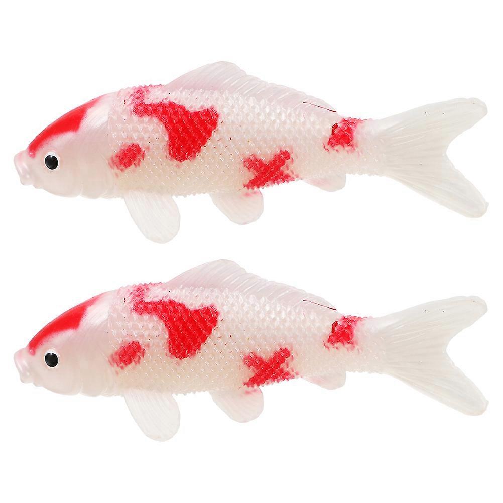 Fish Statue Indoor 2Pcs Realistic Design Koi Fish For Home Decoration PVC Multi Décor