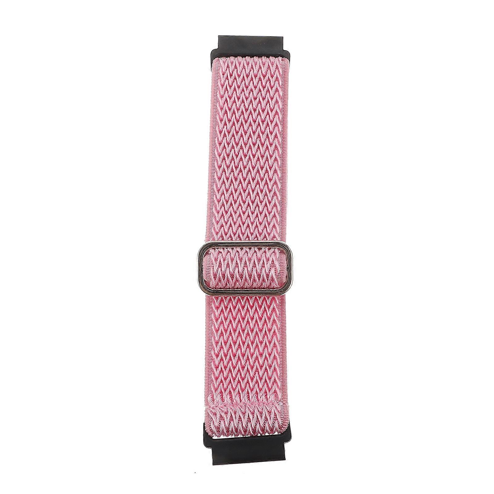 Nylon Wave Pattern Watch Strap Adjustable 1Pcs Elastic Wristwatch Band Pink