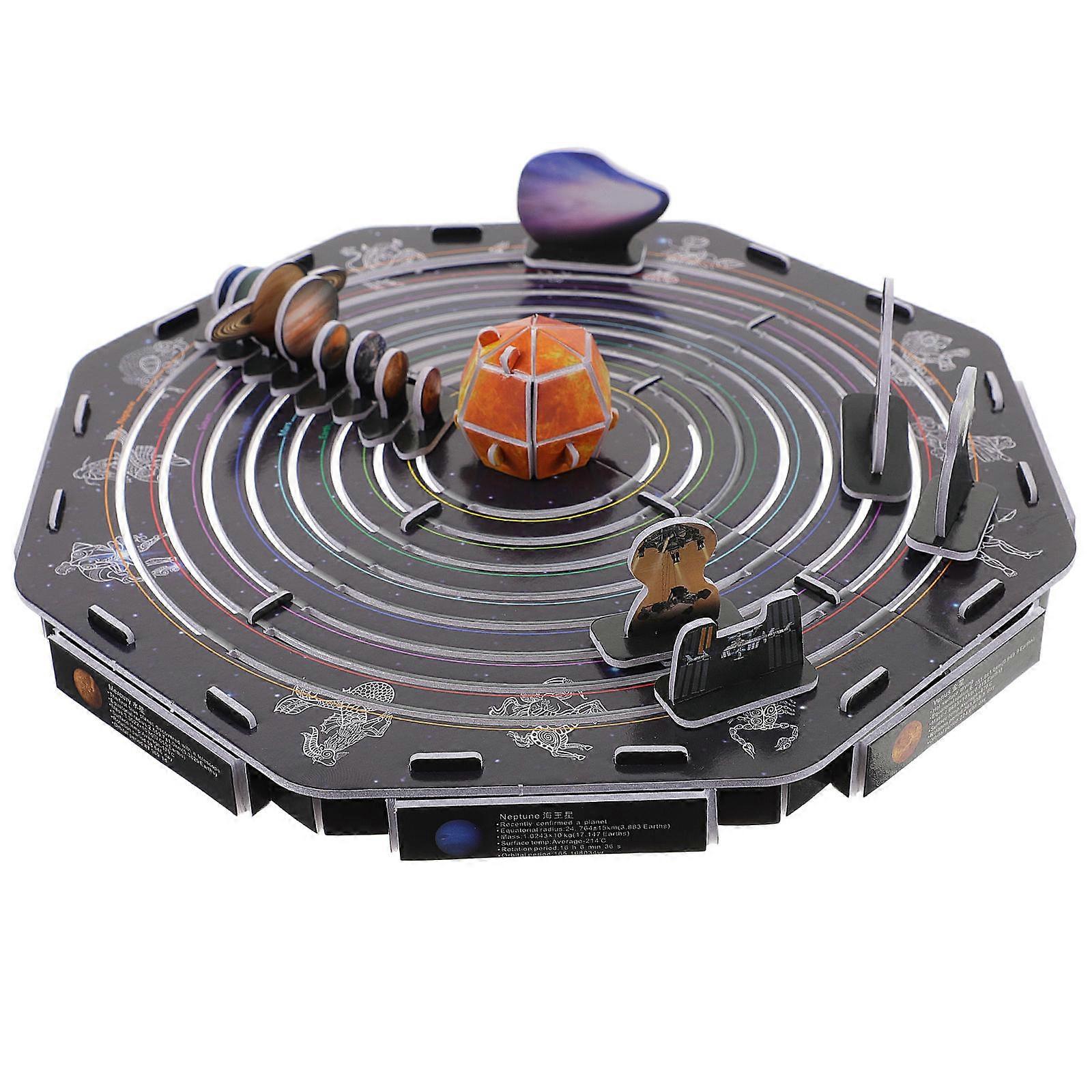 Solar System 3D Puzzle Educational Toy 4Sets Paper Material