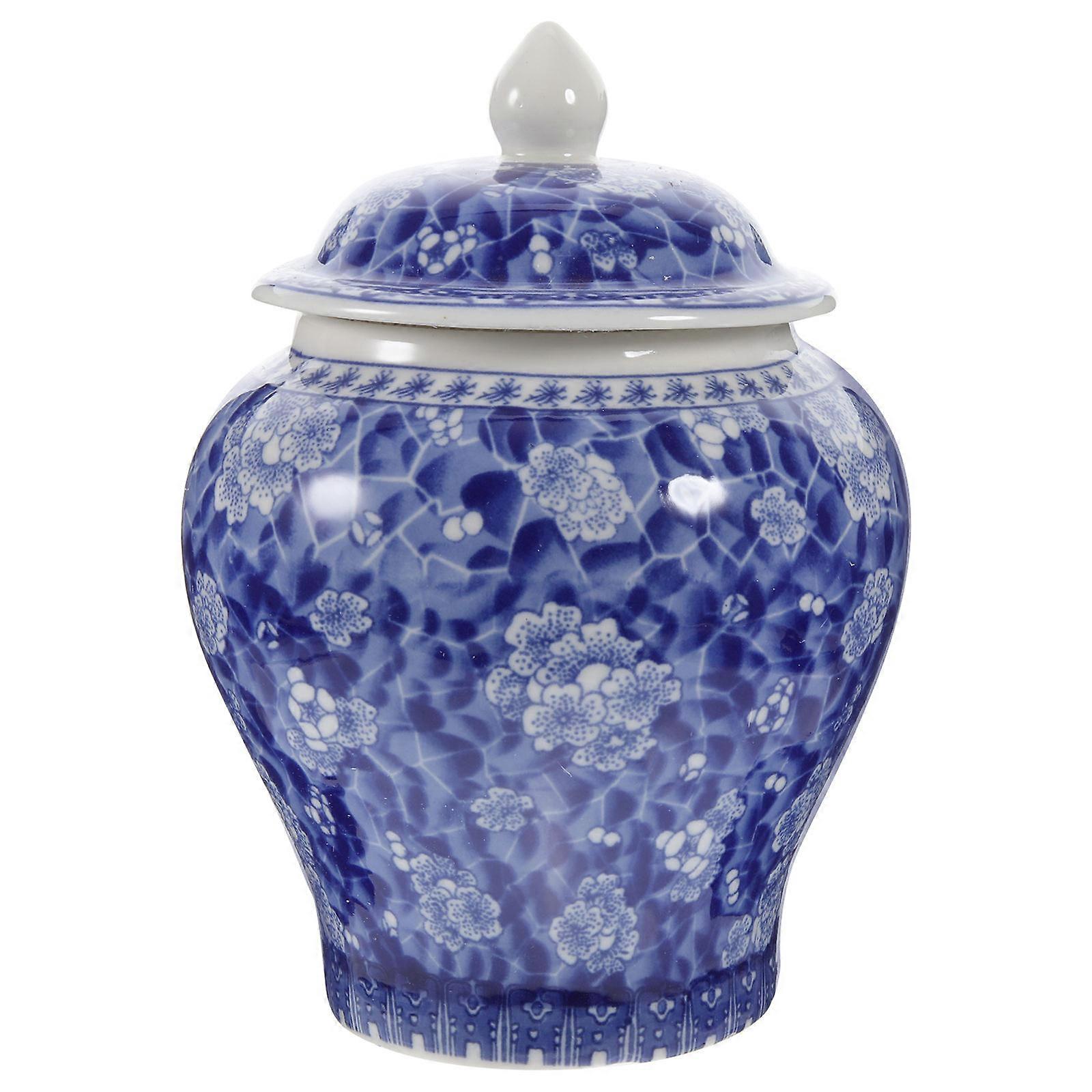 Ceramic Storage Jar Tea Jar for Household Use 2Pcs Flower Pattern Design