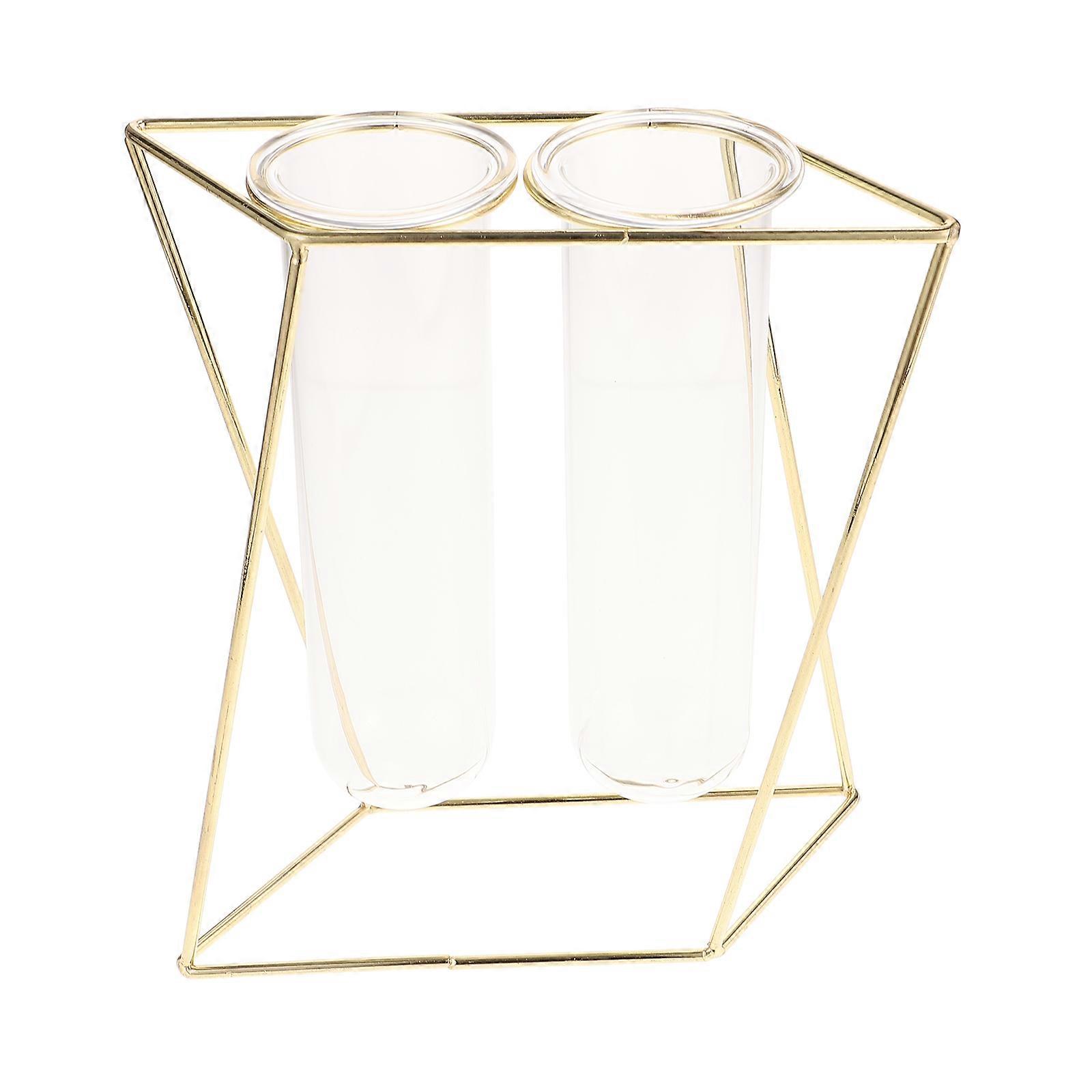 Hanging Hydroponic Vase Decorative Flower Pot for 2Sets Golden Finish