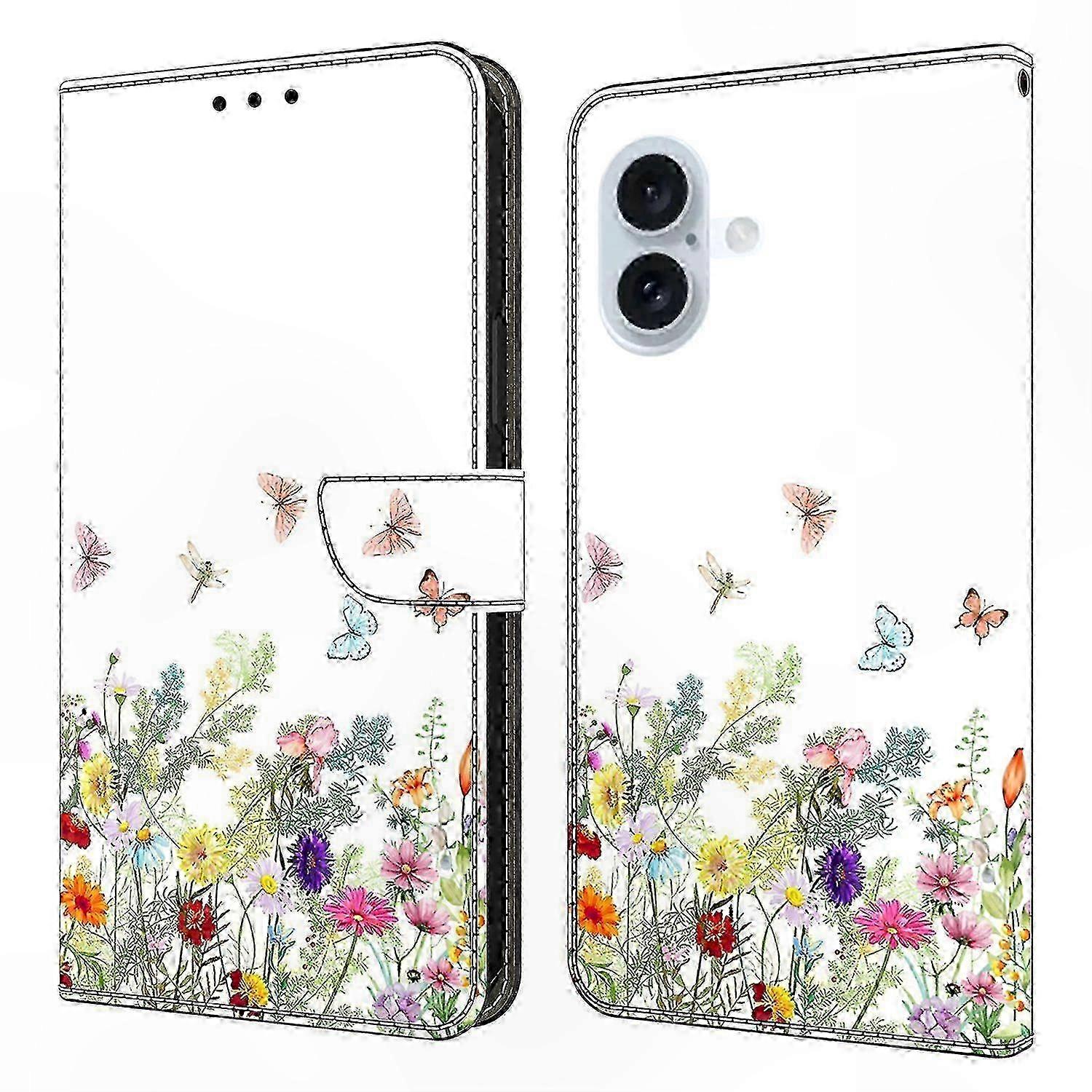 Leather Wallet Case with Pattern Design for Phone Cover and Stand Function