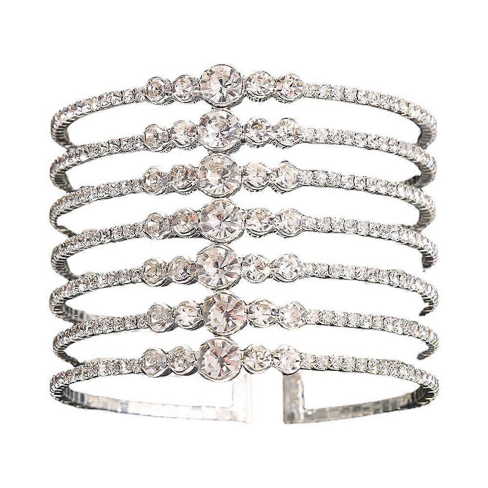 Pulseira de moda multicamadas, simples e versátil, pulseira de strass da moda, acessórios simples e elegantes, pulseira de prata