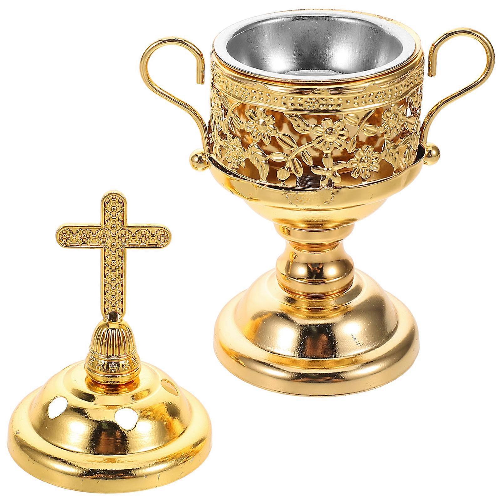 Middle Censer for Aromatherapy 5Pcs Golden Burner Set