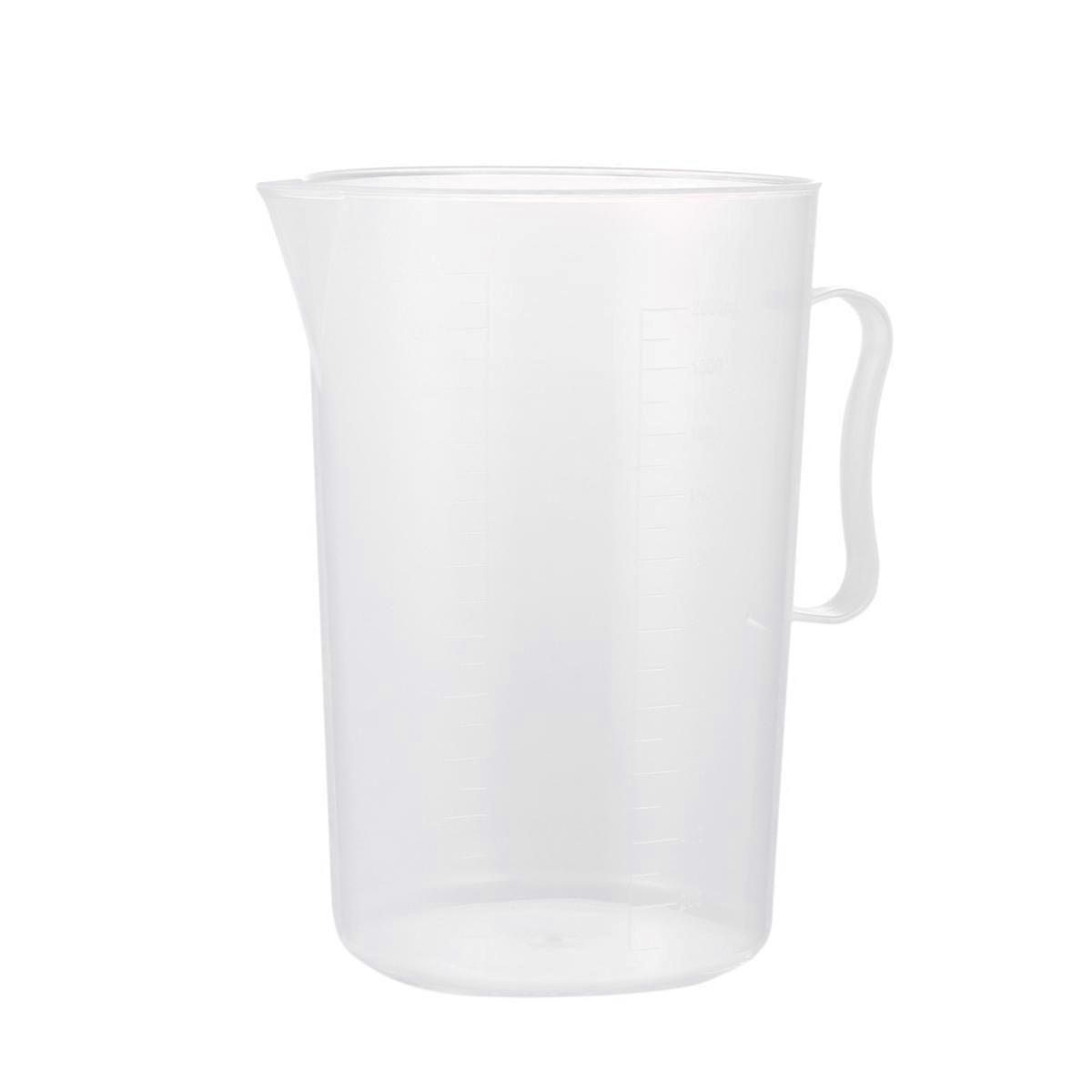Measuring Beaker Large Capacity Transparent Plastic for Kitchen Use 2000ml 2Pcs