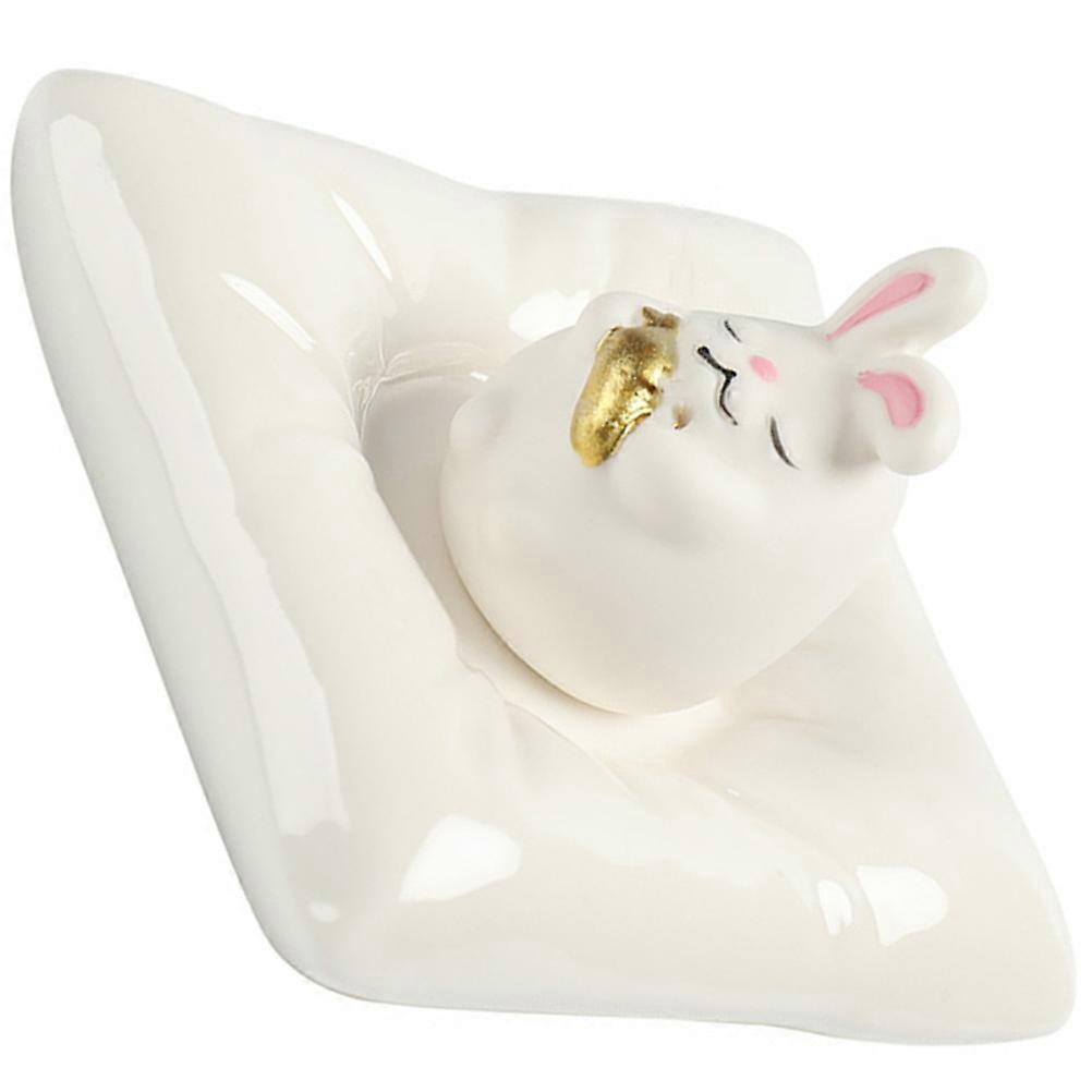Square Incense Burner 4Set Elegant Rabbit Design Ideal For Meditation Sessions 10.1X8.8X6CM Stress Reduction