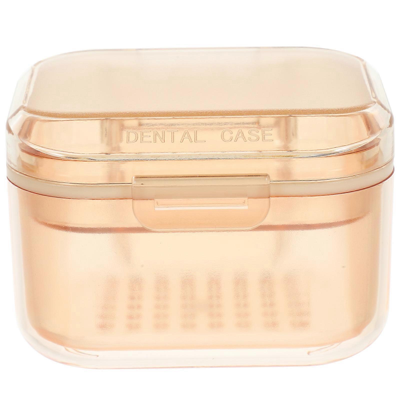 Transparent Orthodontic Denture Storage Box for Holding 2Pcs Plastic Cases