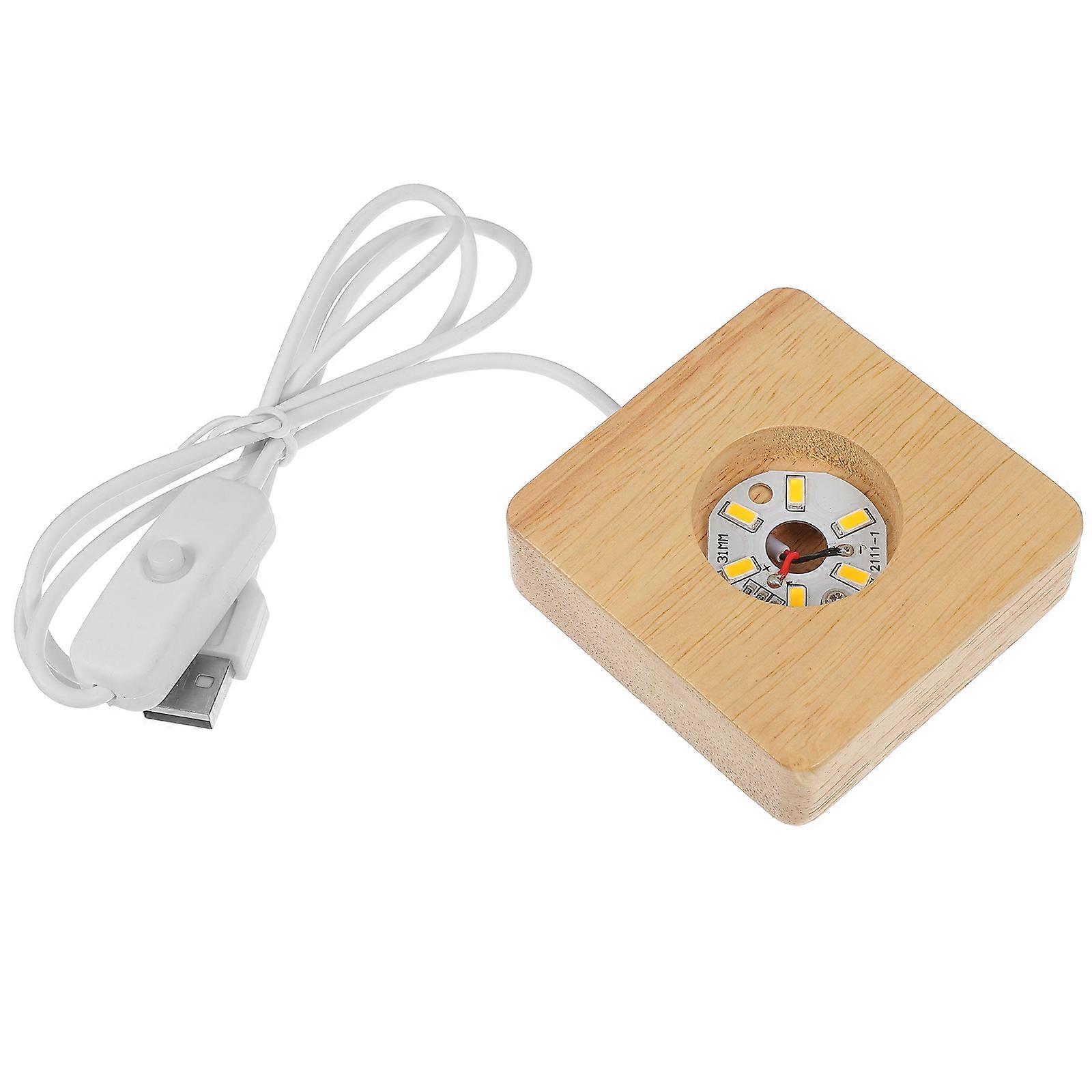 LED Wooden Base for Crystal Ball Display Stand 2Pcs with Light Function