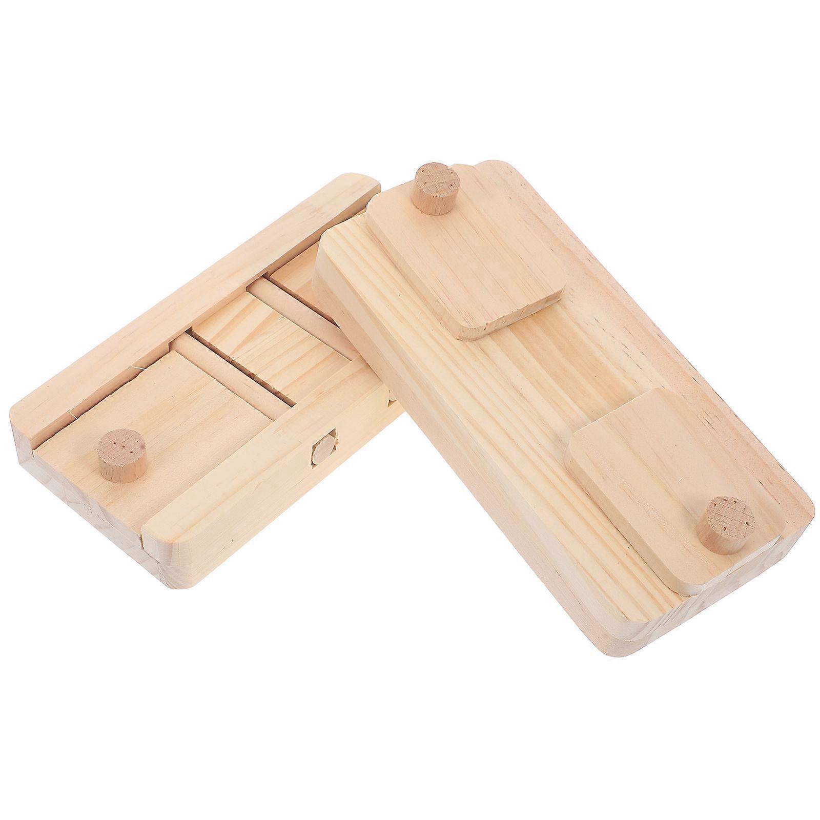 Rabbit Food Box Wooden Hamster Toy Interactive Foraging 8Pcs Set