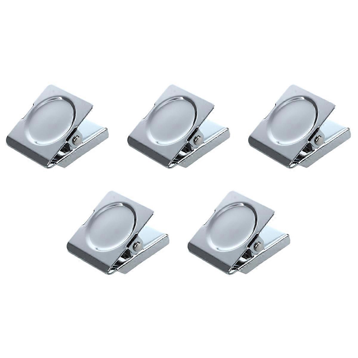 Silver Tone Spring Loaded Memo Ticket Magnetic Fridge Wall Clip